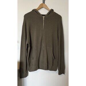 Monrow Olive Green Super Soft Full Zip Men’s  Hoodie Size Small